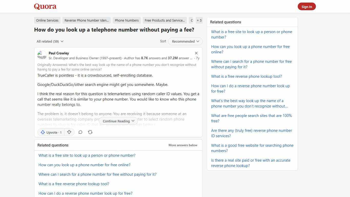 How to look up a telephone number without paying a fee - Quora